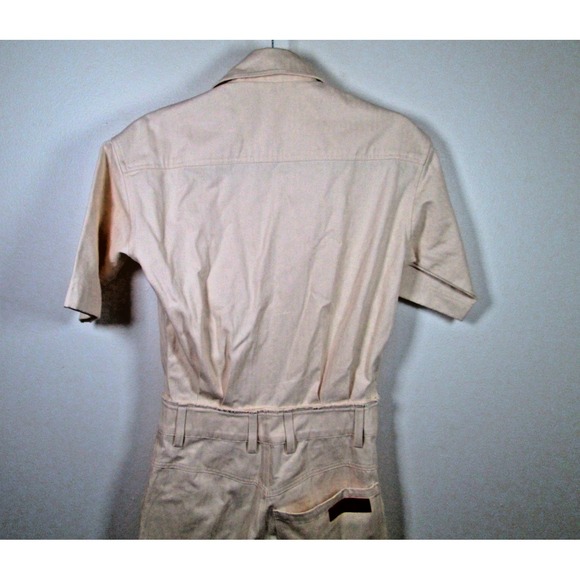 Rivet Utility‎ Jumpsuit Coveralls Size X-Small Ivory New Yorker Short Sleeve - Picture 6 of 12